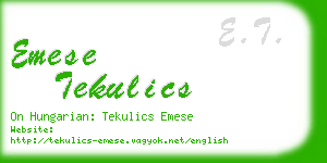 emese tekulics business card